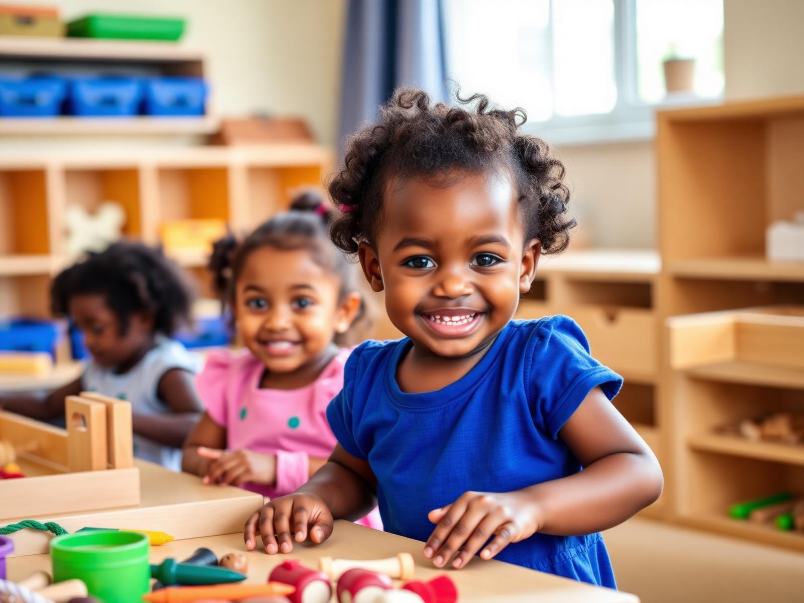 Smart Sprouts children exploring Montessori materials